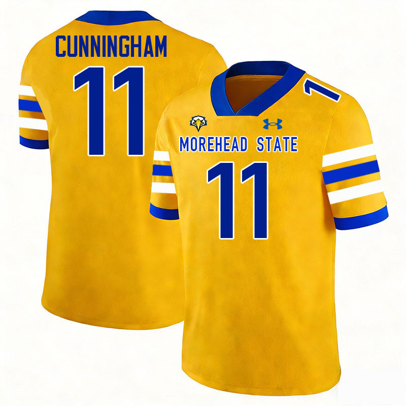 Morehead State Eagles #11 Craig Cunningham College Football Jerseys,Uniforms-Gold